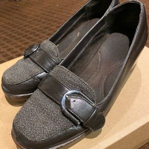 Chocolate BROWN loafer w heel